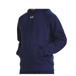 Under Armour Mens XL Navy Blue Loose Fleece Hoodie Sweatshirt 1237619
